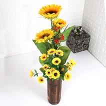 조아트 조화 목통 해바라기 꽃화분 중, 혼합 색상, 1개
