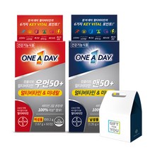바이엘 원어데이 멀티비타민 맨 50플러스 60정 + 우먼 50플러스 60정 세트 + 선물박스, 1세트