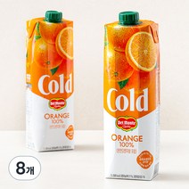 델몬트 cold 100% 오렌지주스, 1L, 8개