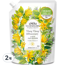르샤트라1802 보타닉 캐슬 섬유유연제 일랑일랑 로즈마리 리필, 2개, 1.5L