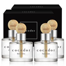 코코도르 우드볼 차량용디퓨저 50ml 4개입, 프룻(블랙체리, 핑크 그레이프프룻) + 포레스트(리틀 포레스트, 편백), 1세트