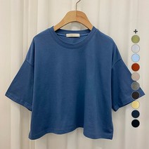 안다로미 여성용 크롭 컬러풀 파스텔 티셔츠