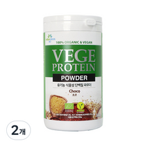 내추럴코스바이오 유기농 식물성 단백질 쉐이크 파우더 초코, 500g, 2개