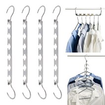 하늬통상 좁은 공간활용옷걸이 틈새옷걸이 스페이드, 실버, 4개