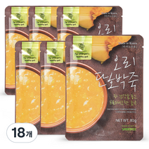 원더푸드 강아지 건강죽, 오리 단호박죽, 80g, 18개