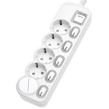 에코파워탭 국산 LED 개별 멀티탭 5구 EPM-L305SS 안전커버, 4.5m, 1세트