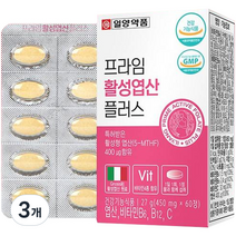일양약품 프라임 활성엽산 플러스 27g, 60정, 3개