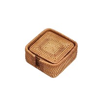 마켓감성 라탄 사각 코스터 6p, 혼합 색상