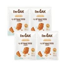 아임닭 바삭바삭 닭가슴살 크런칩 구운갈릭맛, 25g, 4개입