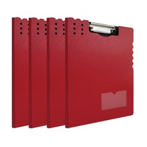 오렌지오피스 플러쉬 덮개형 클립보드 A4, 레드, 4개