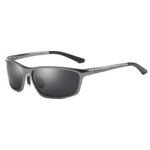 오클랜즈 프리미엄 편광 패션 스포츠 선글라스 P2170, 그레이 프레임 + 블랙 렌즈