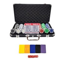 다싸몰 다이스칩 카지노칩 케이스 + 사각칩 300p 세트, 블랙(케이스), 랜덤발송(사각칩)