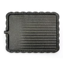 덕흥 주물 고기구이 사각 불판 7mm, 중(38 x 28.6 x 3cm), 1개