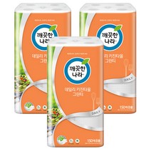 깨끗한나라 데일리 키친타올 그린티 150매, 24개
