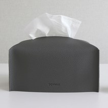 소이믹스 스킨레더 가죽 티슈 케이스, 다크그레이