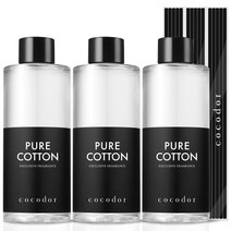 코코도르 리필액 + 리드스틱 5p, 퓨어코튼, 200ml, 3개