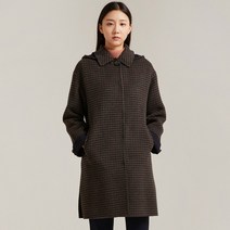 올리비아로렌 여성용 스탠카라 후드 체크코트 VOCEAWWA251