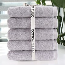 코튼클라우드 호텔수건 220g 40수 코마사, 라이트그레이, 5개