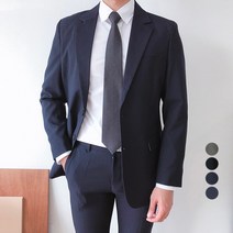 언탭트 남성용 사계절 투버튼 캐주얼 수트 자켓 + 긴바지 세트