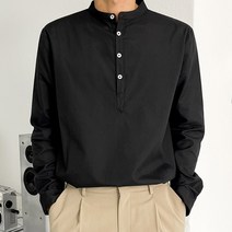 제이에이치스타일 남성용 헨리넥 반오픈 긴팔 셔츠 TBCROK500