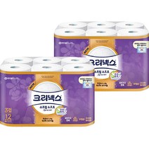 크리넥스 수프림 소프트 천연펄프 3겹 화장지 27m, 12롤, 2팩