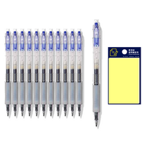 동아 Q노크 무지 펜 0.4mm 12p + 투코비 스티키 메모패드 노랑 세트, 파랑, 1세트
