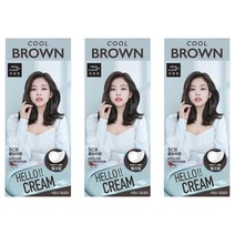 미쟝센 헬로크림 염색제, 5CB 쿨브라운, 3개