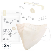다나마스크 뉴다나온숨 쿨마스크 소형 KF80, 30개입, 2개, 연한황색