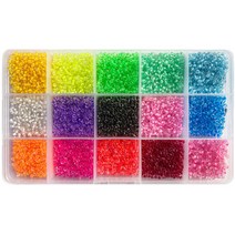 리니팜 키링오링 시드비즈 15색 세트 3mm, 투명코팅, 1세트