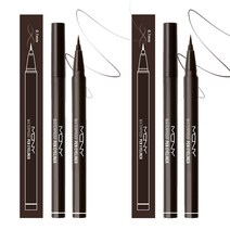 맥퀸뉴욕 워터프루프 펜아이라이너 0.6g, 브라운 블랙, 2개