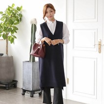 비나인 여성용 몬테 브이넥 니트 원피스