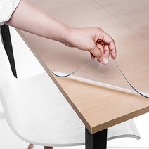 두꺼운 PVC 유리대용 투명매트 1mm, 120 x 120cm