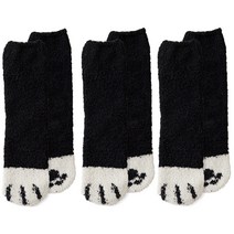 비즈온 여성용 산호양털 고양이발 수면양말 3켤레 세트