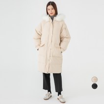 캐럿 여성용 릴렉스핏 후드퍼 롱패딩