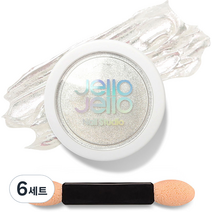 젤로젤로 젤네일 아트 엣지빔 미러 파우더 글리터 + 브러쉬 세트, 6세트, JP09 새틴펄(글리터)