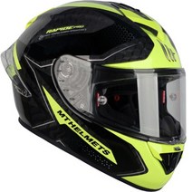 MT RAPIDE PRO CARBON 오토바이 풀페이스 헬멧 핀락 포함, FLUOR YELLOW