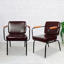 오에이데스크 스퀘어 체어 2p, 브라운, 2개