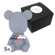 라띠크제이 엠블럼베어 차량용 방향제 BMW-M 그레이 + 가든스위피 5ml 리필 세트, 5개