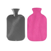파쉬 양면빗살 보온 물주머니 2L 랜덤발송 + 폴리커버, 핑크