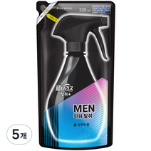 페브리즈 섬유탈취제 맨 쿨아쿠아향 리필, 320ml, 5개, 쿨 아쿠아 향