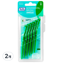 테페 ㄱ자형 치간칫솔 인터덴탈 브러쉬 앵글 0.8mm 초록, 6개입, 2개