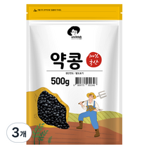 엉클탁 국산 약콩 쥐눈이콩, 3개, 500g