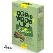 브레드가든 반려동물 우피이피 뼈다귀모양 쿠키믹스 50g x 4종 간식 DIY 세트, 4세트, 과일/야채