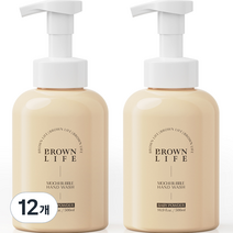 브라운 라이프 대용량 저자극 모찌 버블 핸드워시 베이비파우더향, 500ml, 12개
