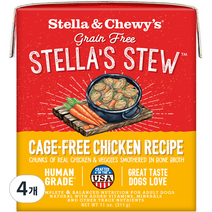 스텔라앤츄이스 강아지 케이지 프리 치킨 스튜 습식사료, 닭, 311g, 4개