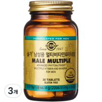 솔가 남성용 멀티비타민 & 미네랄 66.14g, 30정, 3개