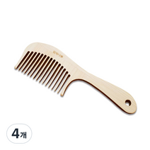 편백나무 통 원목 머리빗 대, 4개