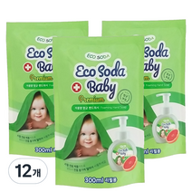 에코소다 베이비 핸드워시 자몽향 리필, 300ml, 12개