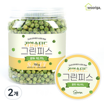 우리가스토리 리얼 솔티드 그린피스 완두콩 과자, 2개, 700g