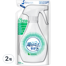 페브리즈 항균 플러스 섬유탈취제 보충형, 320ml, 2개, 산뜻한향